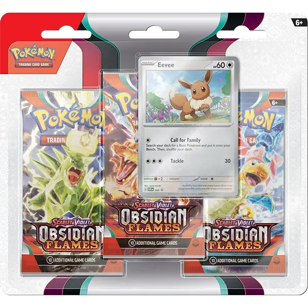 Scarlet and Violet: Obsidian Flames - 3 Pack Blister (Eevee) - Level Play