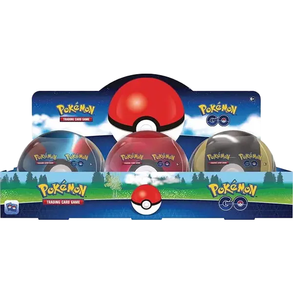 Pokemon GO - Pokeball Tin Display (6 Tins) - Level Play