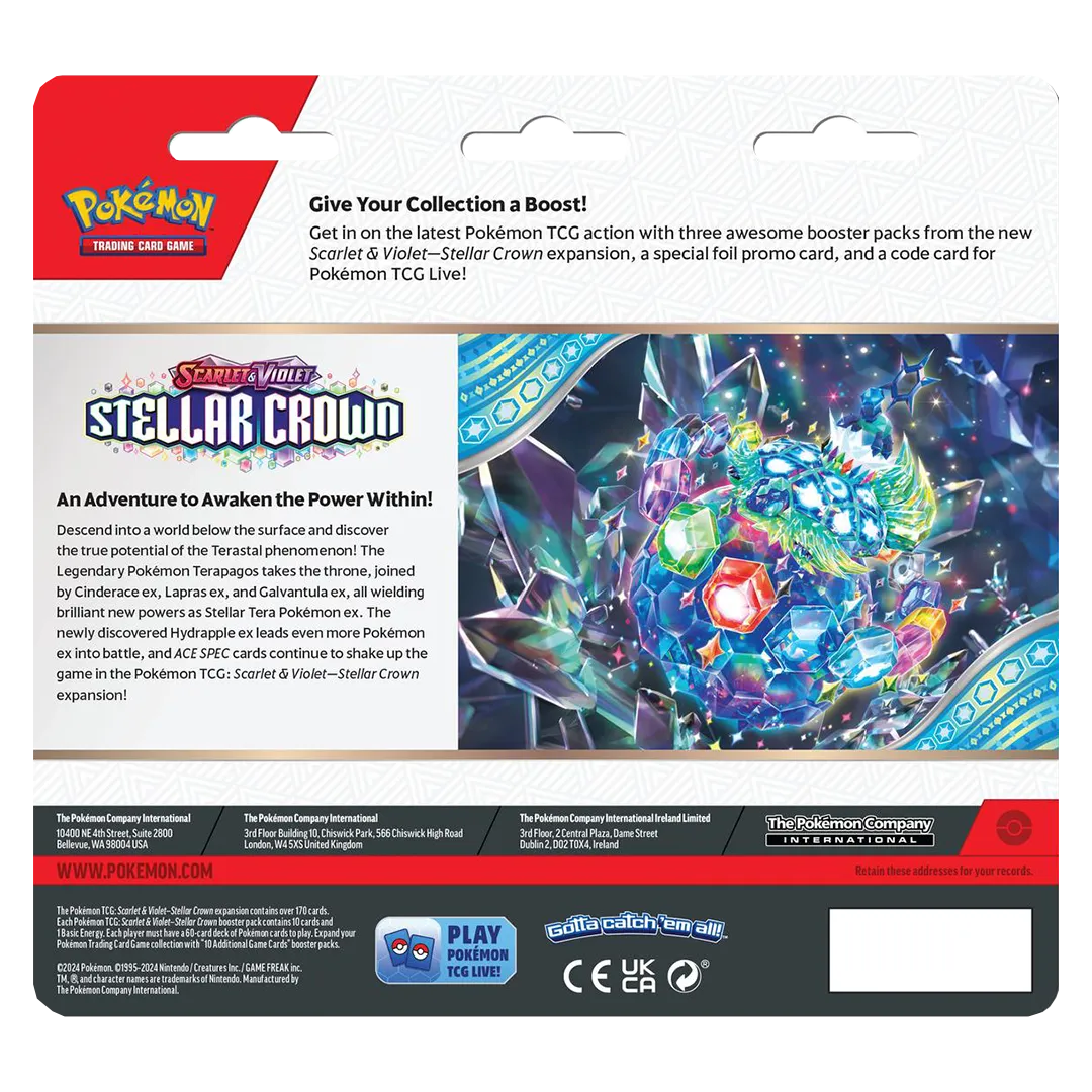 Scarlet & Violet: Stellar Crown- 3 Pack Blister [Tinkaton] - Level Play