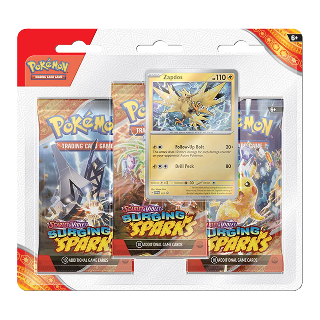 Scarlet & Violet: Surging Sparks - 3 Booster Blister [Zapdos] - Level Play