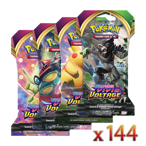 Sword & Shield: Vivid Voltage - Sleeved Booster Case (144 Boosters) - Level Play
